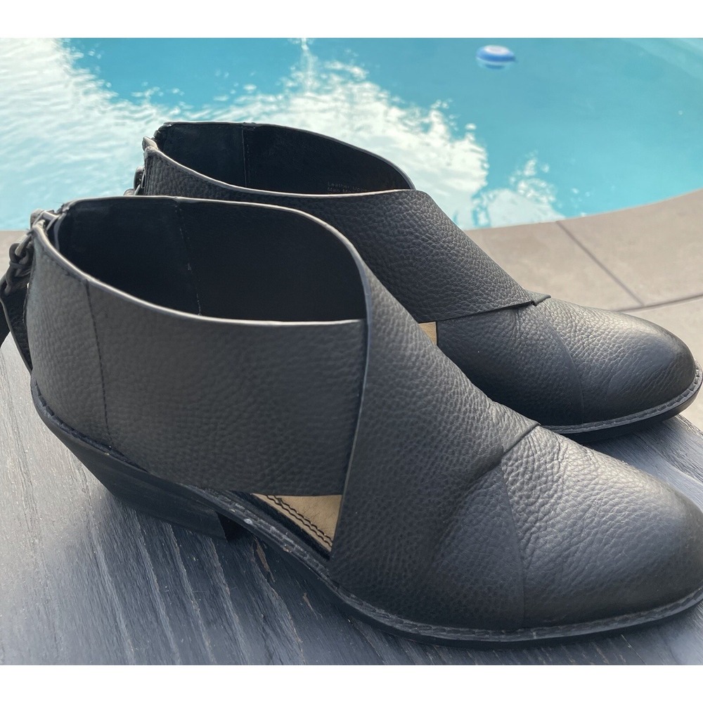 Anthropologie Splendid Danele Monk-Strap Leather Cutout‎ Booties Size 6.5 Black